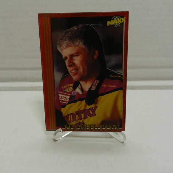 NASCAR BOBBIE HAMILTON #68 & J.D. McDuff 1992 MAXX RACE CARD 3-D ACRILIC - Picture 4 of 4